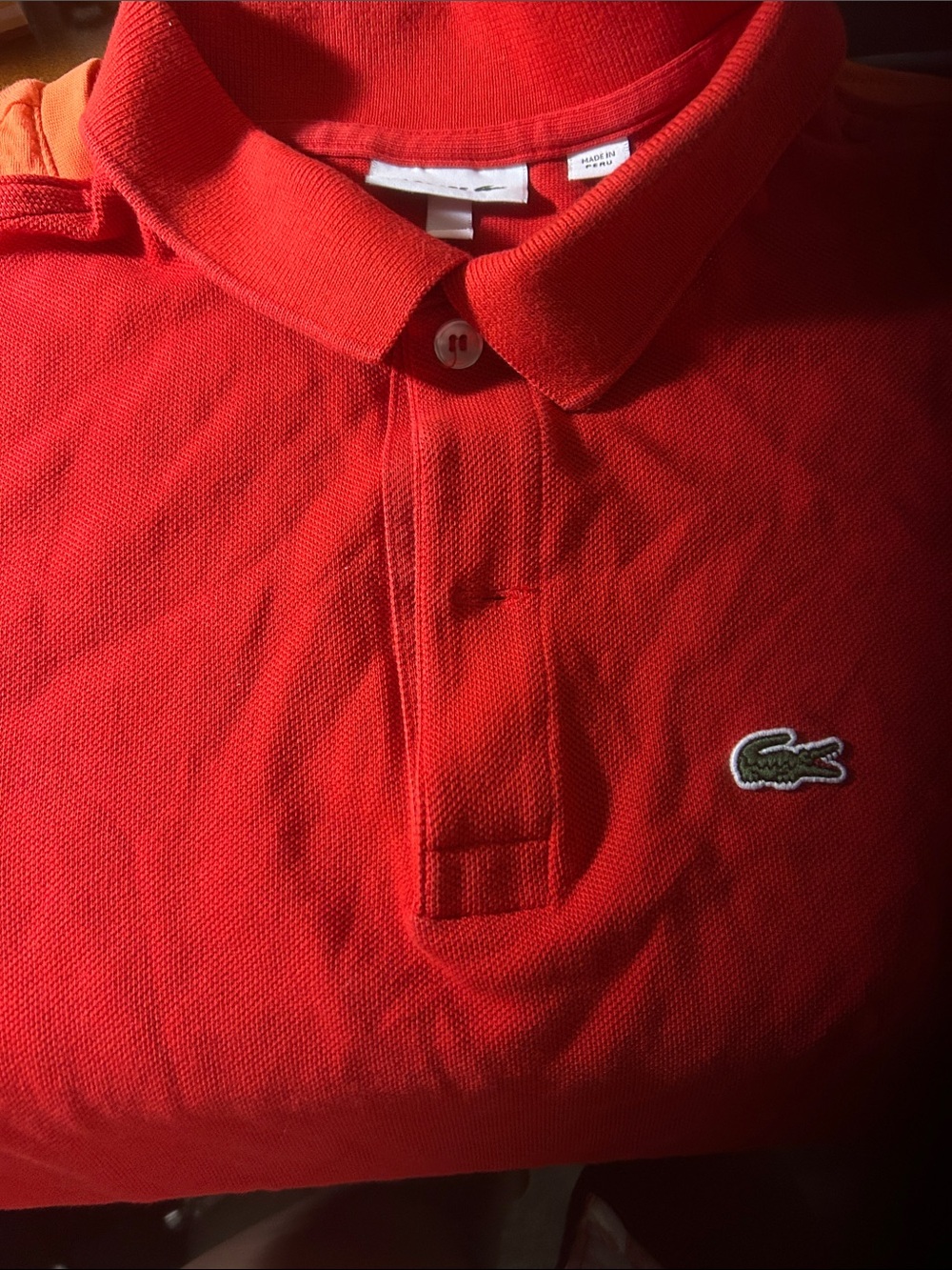 Lacoste Red Polo with Signature Crocodile